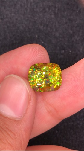 5.16 Ct Natural Full Fire Sphene Titanite Cushion Cut Gemstone For Jewellery - Picture 2 of 7