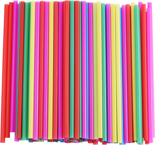 ALINK 8Mm Wide Assorted Bright Colors Smoothie Straws, Fat Plastic Disposable Dr - Picture 11 of 12