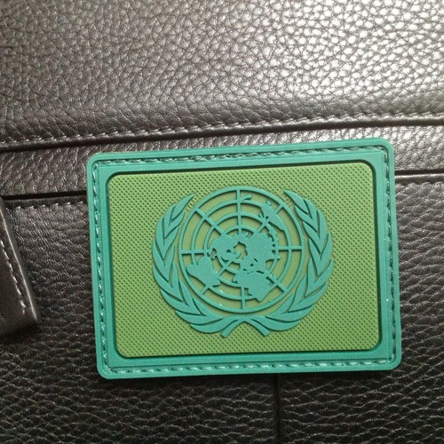 3D PVC UN FLAG PATCHES United Nations U.N. FLAG TACTICAL RUBBER HOOK PATCH GREEN - Picture 4 of 4