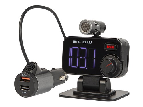 New LCD FM Car Transmitter Bluetooth 5.0 USB Quick 3.0 Charger Microhpone 1097 - Foto 4 di 4