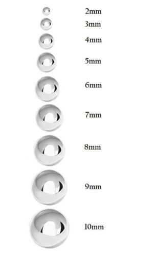 Pendientes de empuje hacia atrás redondos de oro blanco de 14 K de 2 mm-10 mm - Imagen 7 de 9