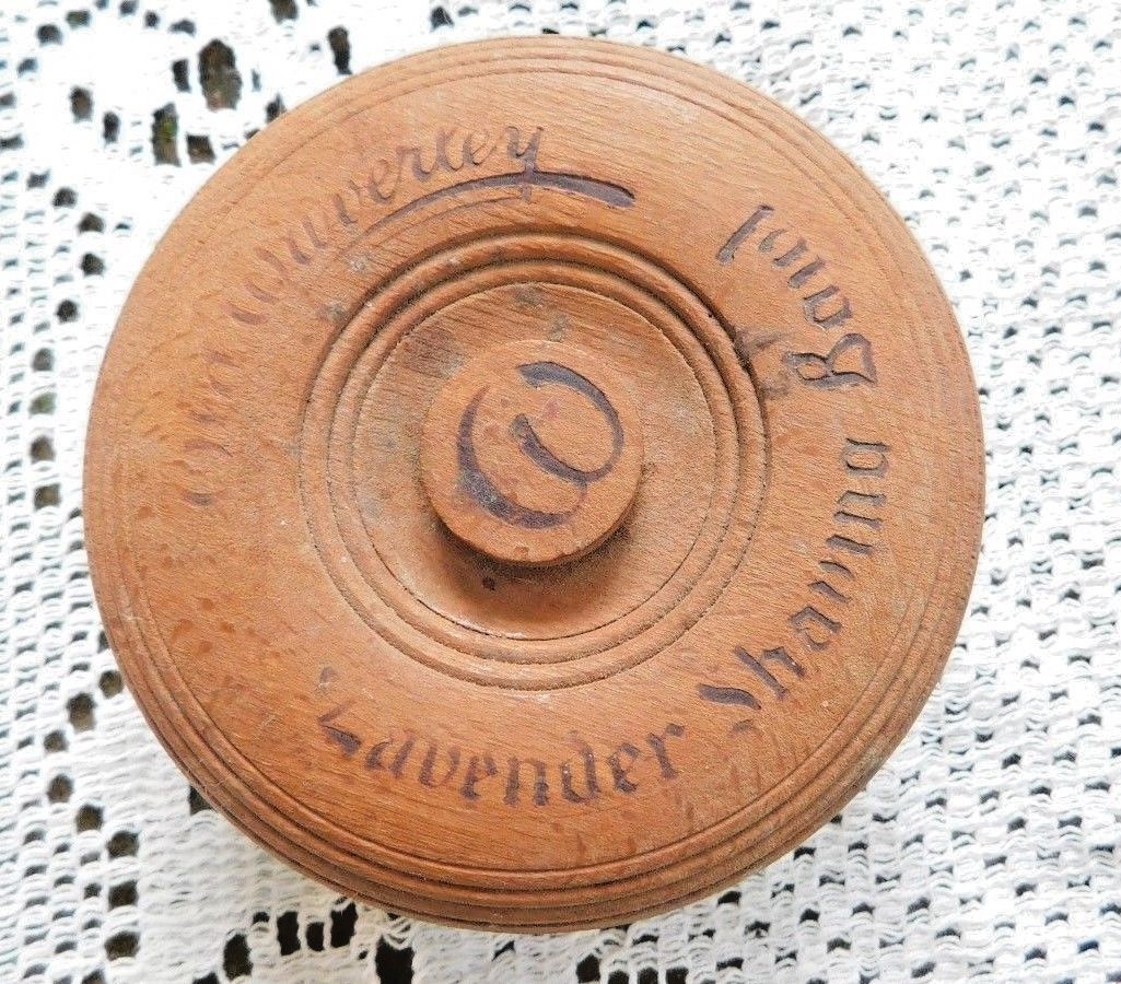 VINTAGE / ANTIQUE WOODEN BOWL W LID OLD WAVERLAY LAVENDER SHAVING BOWL eBay