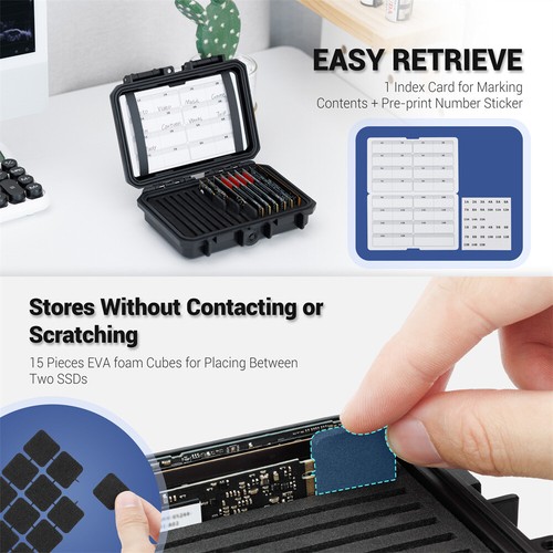 Hard Case Storage Holder Box for M.2 NVME 2280 2260 2242 SSD Solid State Drive - Picture 4 of 11