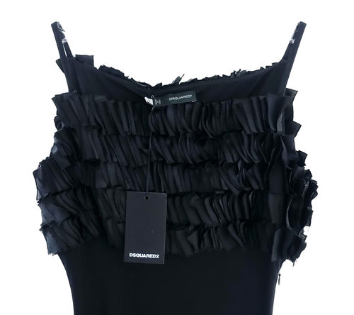 NWT DSQUARED Black Short Elegant Halter Bodycon Cocktail Dress Made in Italy SzM - Picture 11 of 14