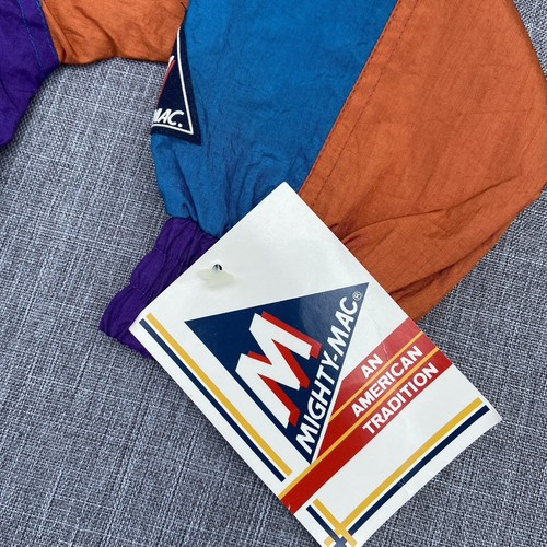 Vintage Colorblock Jacke Youth 6 90s 1990s Mighty Mac Windbreaker lila türkis - Bild 3 von 19