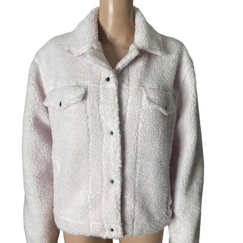 Vans Boxy Sherpa Light Pink Jacket Women Medium New Barbiecore - Picture 4 of 19