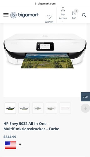 HP ENVY 5032 All-in-One Wireless Wi-Fi Inkjet Photo Printer- BRIEFLY USED w/ink - Picture 9 of 10