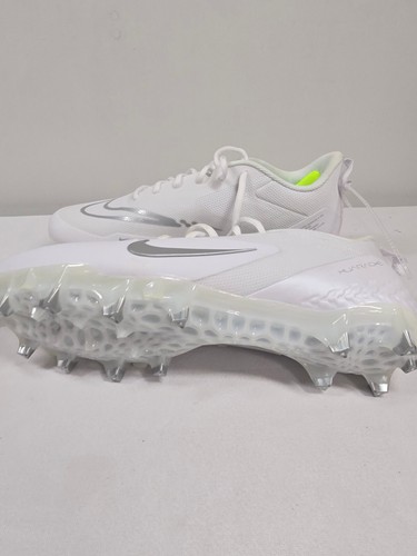 Nike Alpha Huarache 8 Pro Football Cleats White/Metallic Silver Men’s Size 12 - Picture 5 of 7