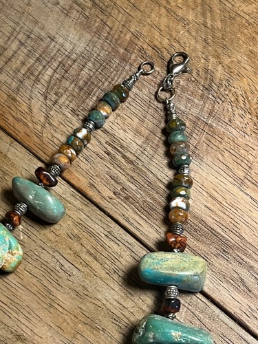 Native Turquoise Necklace large chunky green turquoise statement Rodeo Southwest - Picture 8 of 14