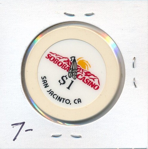 $1 CALIFORNIA CASINO CHIP SOBOBA CASINO SAN JACINTO TRIBAL PLAIN #CG011750  - Picture 2 of 2