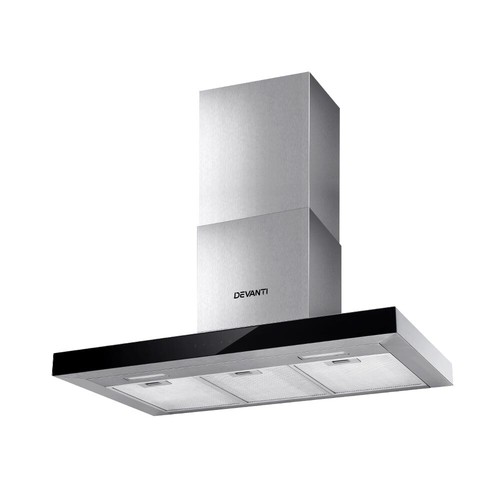 Devanti 900mm Range Hood 90cm Rangehood Glass Stainless Steel - Picture 8 of 8