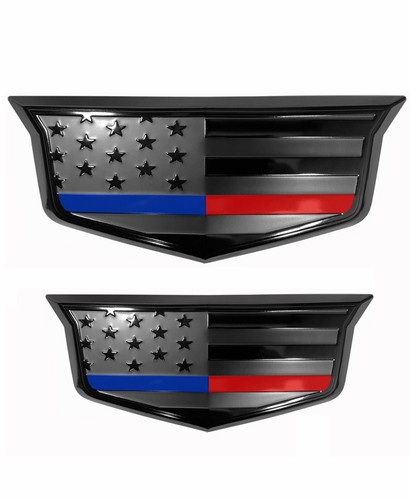 2015-2020 FRONT and REAR Black Flag Overlay Metal Emblem for Cadillac Escalade - Bild 8 von 17