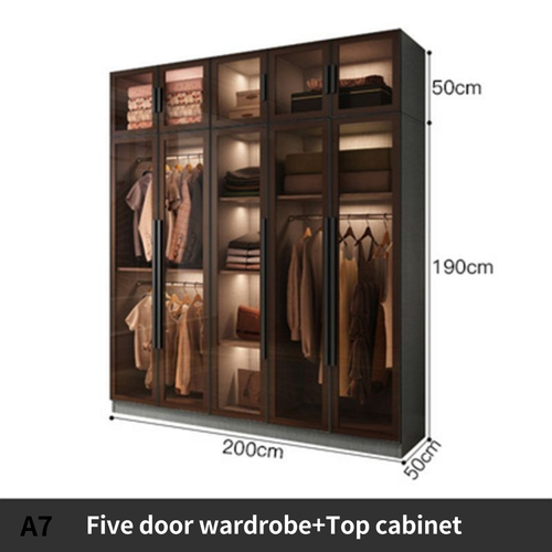 Modern Customisable Wardrobe With LED light Glass door Built-in Closet - Picture 27 of 30