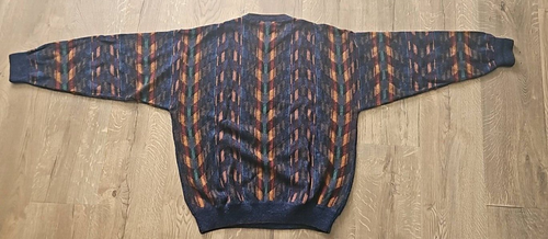 Vintage Norm Thompson Sweater Mens M 90s Cosby Biggie Coogi Textured Style Italy - Picture 5 of 6