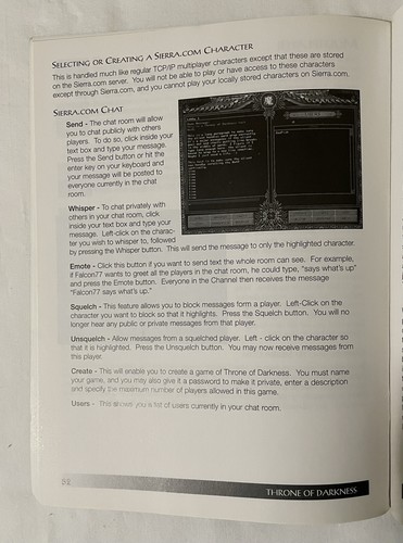 Libro de bolsillo manual Throne of Darkness Sierra Click Entertainment 2001 para juegos de PC - Imagen 10 de 12