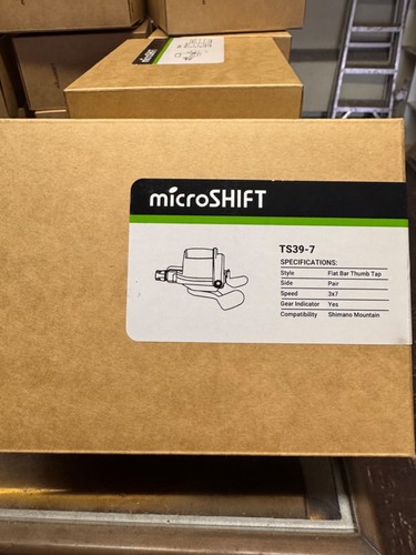 microSHIFT TS39-7 FLAT BAR THUMB TAP SET 3X7 COMPATIBILITY SHIMANO MOUNTAIN MTB - Picture 1 of 3