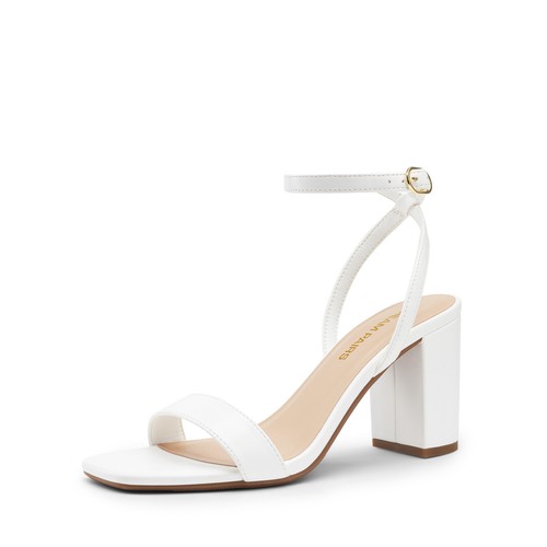 Women's Chunky Heels Square Strappy Block Heeled Sandals for Party Wedding Daily - Picture 46 of 51
