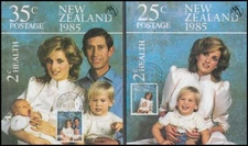 NEW ZEALAND 1985 HEALTH MAXI CARDS PRINCESS DIANA x3 (ID:LG5972)