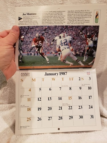 RARE 1986-87 Seagram's Coolers NFL Calendar Schedule Walter Payton Chicago Bears - Picture 3 of 4
