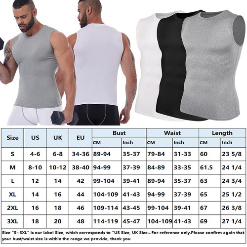 Mens Slimming Activewear Compression Vest T-Shirt QUICK DRY Tank Tops 2 Pack Top - Picture 2 of 25
