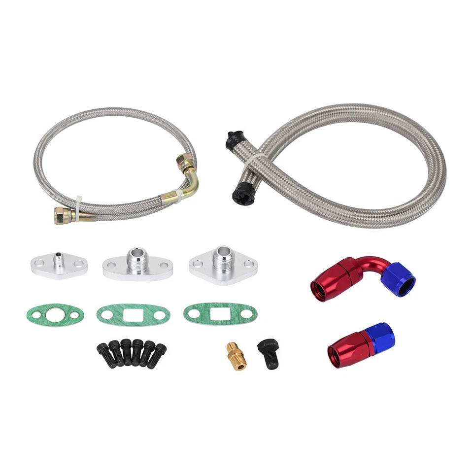 Kit de línea de retorno de drenaje de alimentación de aceite turbo para Toyota Supra 1JZ/2JZ 1JZGT 2JZGTE Foto 2 de 4