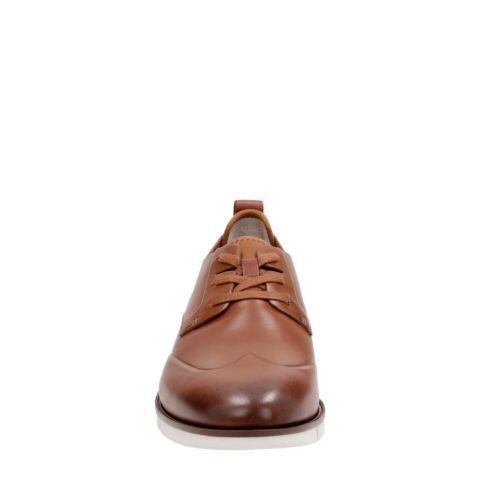 Scarpe casual da uomo Clarks trigen WING Tan in Pelle Scarpe casual da uomo Clarks trigen WING Tan in Pelle