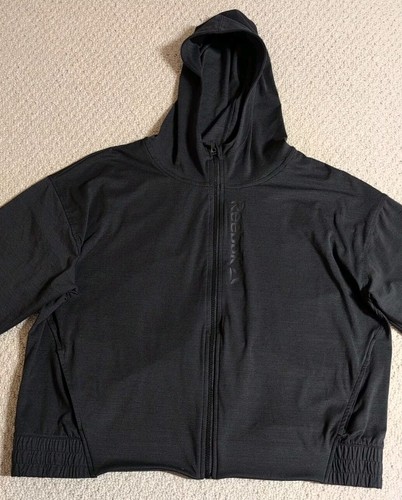 Reebok Womens X Large Black Polyester Blend Zip Up Hooded Sweatshirt 25 - Picture 3 of 10