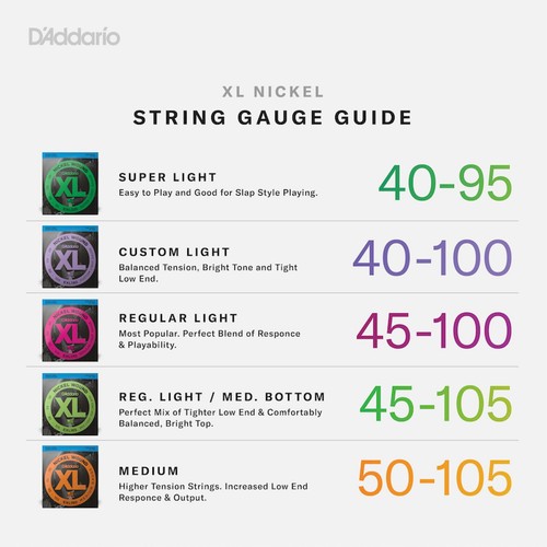 D'Addario EXL160 XL Nickel Wound Bass Guitar Strings, 50-105 Medium, Long Scale - Picture 4 of 4