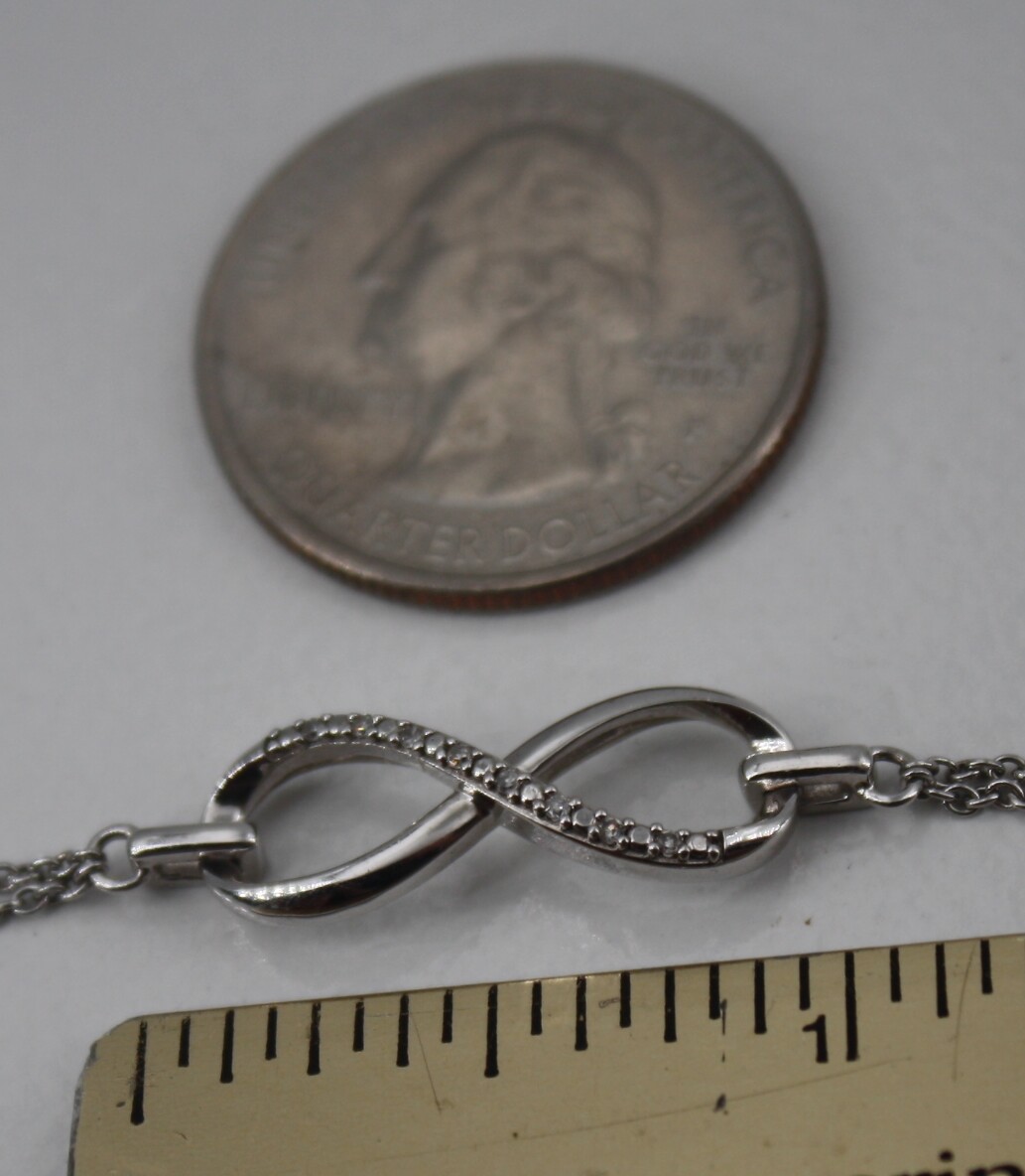 Sterling Silver Infinity Adjustable Bracelet Doub… - image 4