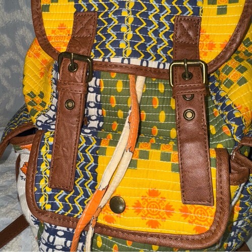 Boho Patchwork Backpack Kantha Quilt Style Hippie Bag Colorful Festival Bookbag - Picture 3 of 7