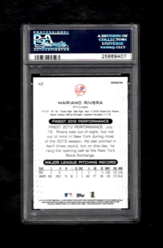 2013 Finest #42 MARIANO RIVERA HOF /199 Green Refractor PSA 10 GEM MINT - Picture 2 of 2