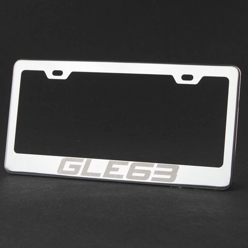 Marco de placa de matrícula de acero inoxidable grabado con láser GLE63 cromado tapa de tornillo - Imagen 10 de 12