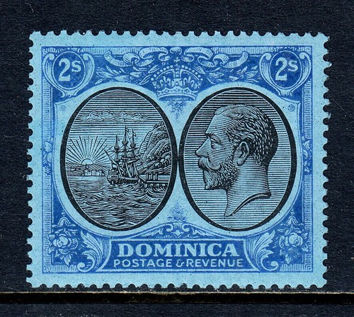 DOMINICA — SCOTT 78 — 1923 2/- KGV ULTRA & BLK. SEAL OF COLONY — MNH — SCV $22+ - Picture 1 of 2