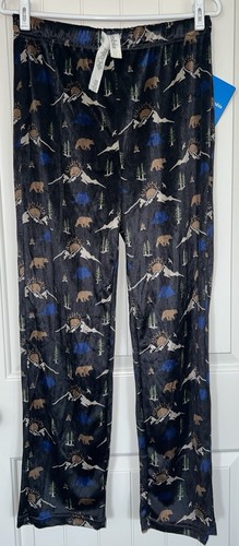 Columbia Mens Minky Fleece Pajama Sleep Pants Size Small Camping Print PJ's NWT - Picture 2 of 11