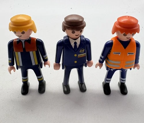 Vintage Playmobil Aero Line Airplane Airport Pilot Figure Airport Workers