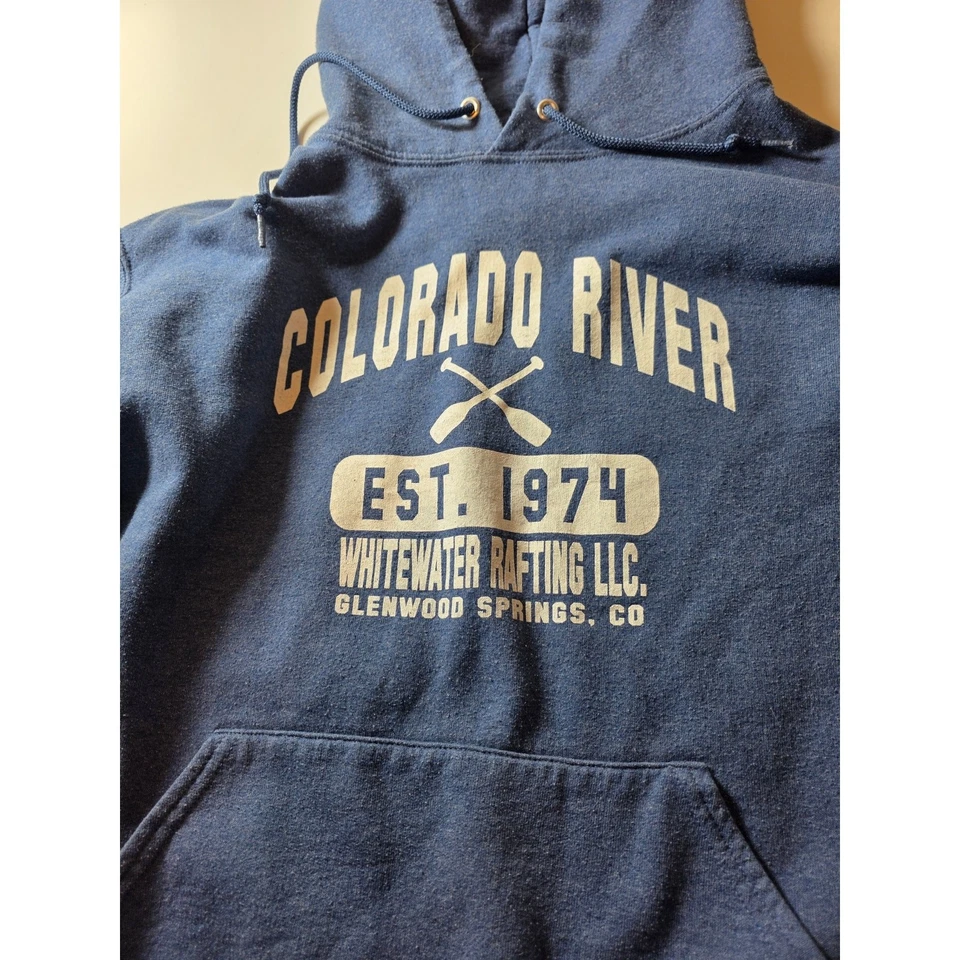 COLORADO RIVER Azul Desvanecido Activo Exterior Informal Pullover Sudadera con Capucha Talla S Foto 3 de 4