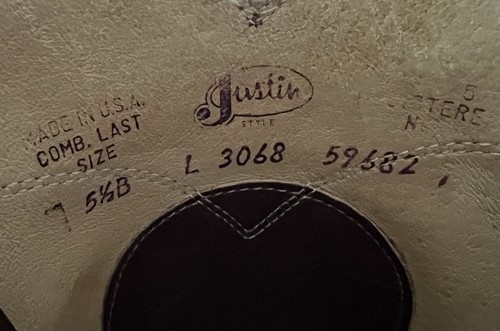 Justin Burgundy Leather Roper Pull On Cowboy Western Boots L3068 Womans Sz 5.5 B - Picture 8 of 11