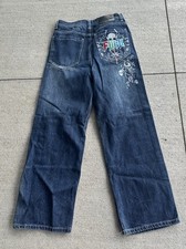 Vintage Y2K 2000s FUBU Hip Hop Street Baggy Denim Jeans Size 16
