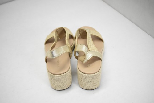 Vionic Calera Sandals Womens Size 8.5 Wide Gold Wedge Espadrille Slingback Jute - Picture 5 of 10