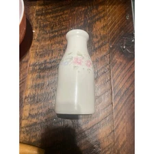 PFALTZGRAFF Tea Rose MILK BOTTLE Carafe Vase Pink Ivory Blue 8"