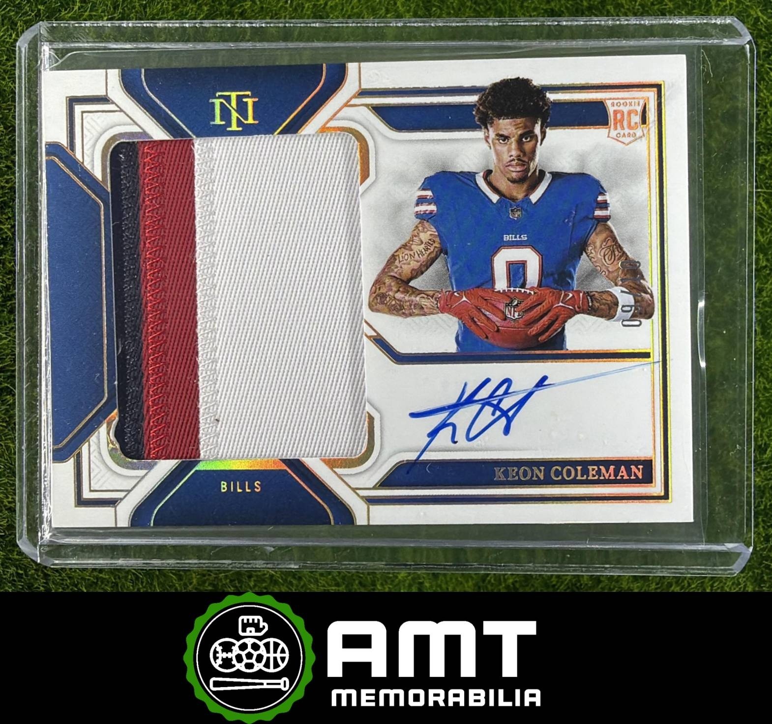 Keon Coleman Panini National Treasures Crossover Rookie Patch Autographs #KCN Holo Gold