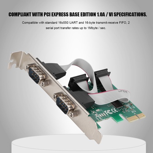 ST316 PCI-E To 2-port RS232 Extension Adapter Card Serial Card Kit - Picture 6 of 12