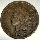 1908 S Indian Head Cent Penny - VG Very Good - 1c United States Coin - 2490