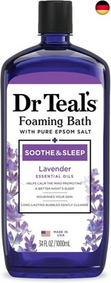 Dr Teal's Pure Epsom Salt Foaming Bath, Schaumbad für Beruhigung und Schlaf, 