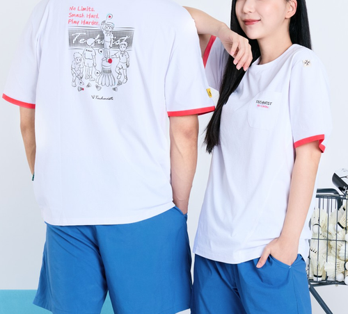 TECHNIST 25F/W Unisex Badminton T-Shirt Casual Top Tee Overfit AsiaFit TNT65129 - Picture 4 of 5
