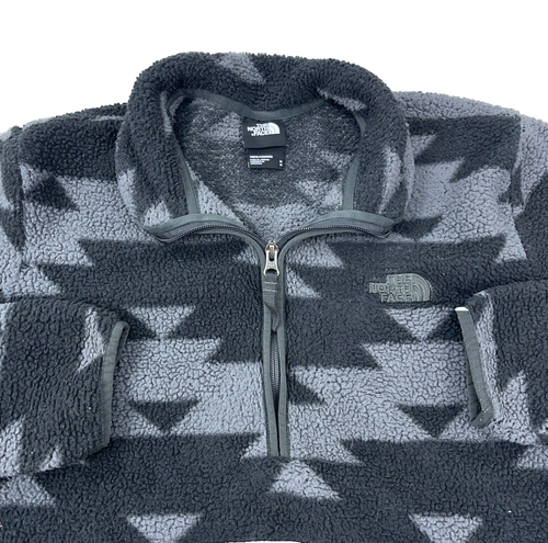 Suéter North Face Hombre Mediano Negro Gris Pila Profunda Sherpa Azteca Suroeste - Imagen 2 de 8