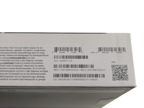 Google Pixel Fold 5G - 256 Go Noir Obsidienne - Neuf dans sa boîte - Photo 7 sur 7