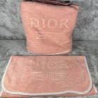Christian Dior Pink Towel Set Bath Towel & Hand Towel Pink/Peach