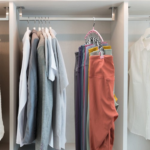 Organizador de Leggings para Armario, Metal Yoga Pantalones Perchas Paquete de 4 con 10 Clips de Sujeción... - Imagen 6 de 8