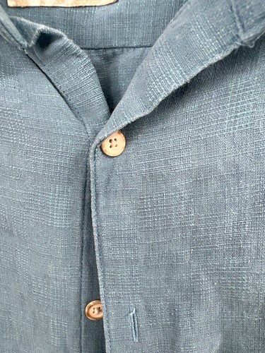 Tasso Elba Island Mens Silk/Linen Blue Shirt - Size-XL - Picture 3 of 6